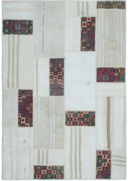 Atina Bej Eskitme Yün Modern Desenli Yün Hav Toz Vermez Leke Tutmayan Salon Yolluk Mutfak El Dokuma Halı