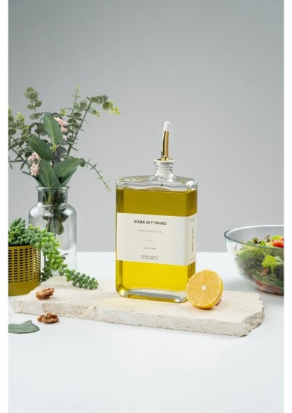 Home Damlatmaz Yağdanlık - Zeytinyağı Şişesi, Sıvı Yağlık, Cam Yağ Şişesi, Kitap Yağ Kabı, Mutfak Için Kullanışlı Yağlık, Sızdırmaz Pratik Cam Yağlık Modeli (Gold, 750 Ml)