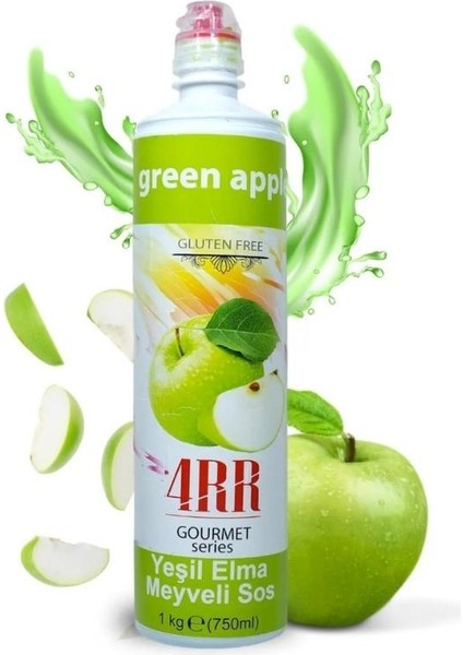 4rr Yeşil Elma Meyve Püresi – Doğal, Katkısız, Yoğun Aromalı, 750 ml