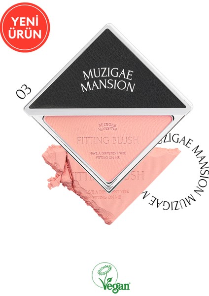 Ciltle Bütünleşen ve Pürüzsüzleştiren, Yumuşak Dokulu Allık Muzıgae Mansıon Fitting Blush (03)