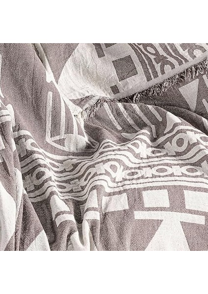 Tekstıl Lüks 100% Pamuk Koltuk Şalı Tv Battaniyesi, Geniş 130X170 cm Yüksek Kaliteli Pamuklu Kumaş Dekoratif Koltuk Atma Şal Battaniyeleri (Bohem Gri) fiyatları