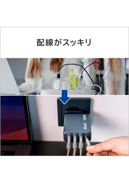 GNC-100 Gan Charger 100W With 2 x Usb-C® Pd 100W / 1 x Usb-C® Pd 65W / 1 x Usb-A Qc 3.0 (Eu/uk/us) modelleri