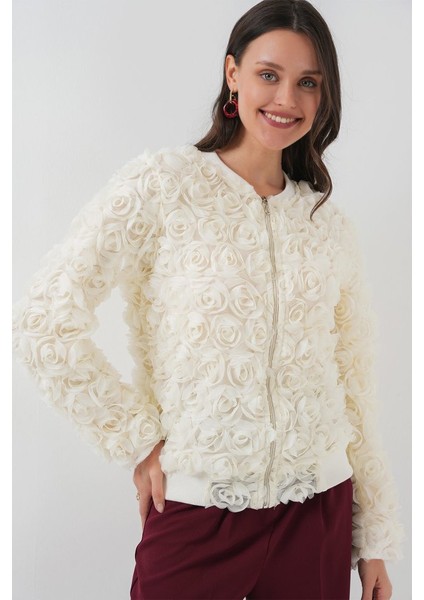 0719 Güllü Ceket - Ekru indirimleri