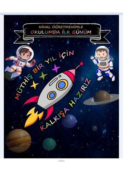 Okulumda Ilk Günüm,okul Etkınlık Kumaşpano 150X200