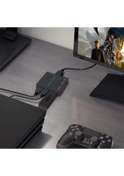 4K HDMI Anahtarı, Ir Uzaktan Kumandalı 3'ü 1 Arada Çıkış, 4K 3D HDMI Dönüştürücü - Dvd/ Ps3 / Ps4 / Tv Vb. ile Uyumludur. modelleri