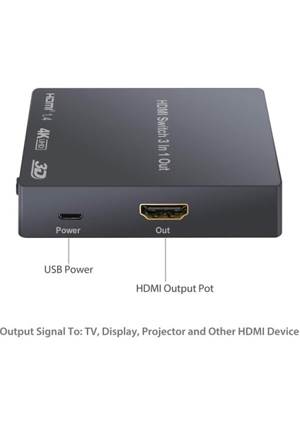 4K HDMI Anahtarı, Ir Uzaktan Kumandalı 3'ü 1 Arada Çıkış, 4K 3D HDMI Dönüştürücü - Dvd/ Ps3 / Ps4 / Tv Vb. ile Uyumludur. indirimleri