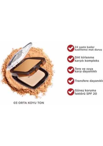 24ORE Compact Long Lasting Fondöten T.beige 03 fiyatları