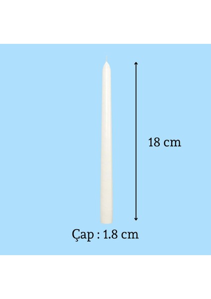 6 Lı Kısa Krem Konik Şamdan Mum Yükseklik 18 cm fiyatları