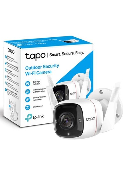 Tp-Lınk Tapo TC65 (C310), 3,0mpix, Iç ve Dış Mekan, IP66, Wifi, 30MT. Gece Görüşü, Iki Yönlü Ses Güvenlik Kamerası fırsatları