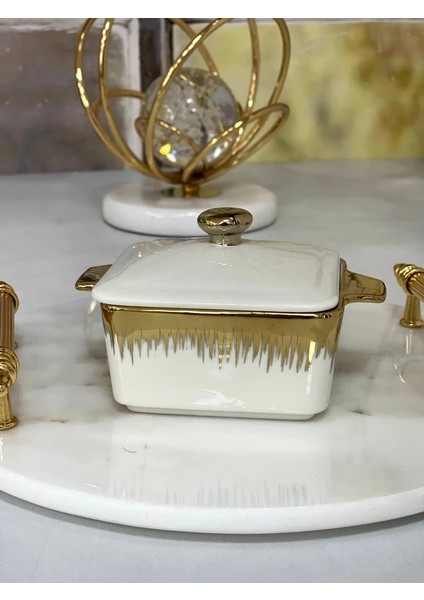 Safira Collection Kapaklı Kase Porselen