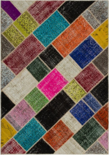 Atina Kırmızı Eskitme Yün Modern Desenli Yün Hav Toz Vermez Leke Tutmayan Salon Yolluk Mutfak El Dokuma Halı