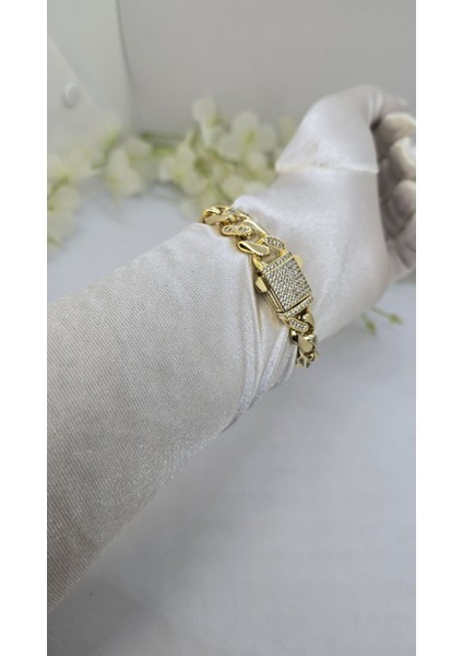 14 Ayar Altın Kaplama Yarı Taşlı 1.3 cm Gurmet Bileklik Model 3 fırsatları