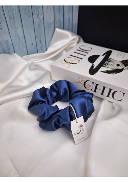 Çocuk Saten Toka - Derin Mavi – Tekli Lüks Lastik Model Scrunchie fiyatları