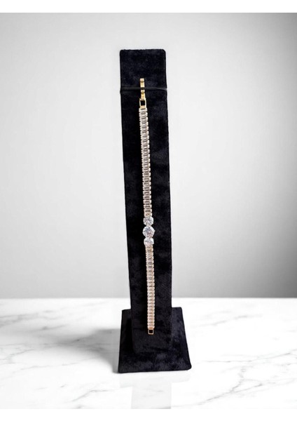 14 Ayar Altın Kaplama Sıralı Taşlı Su Yolu Bileklik LVD212