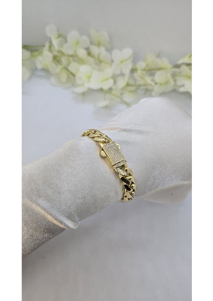 14 Ayar Altın Kaplama 1.2 cm Gurmet Model Bileklik