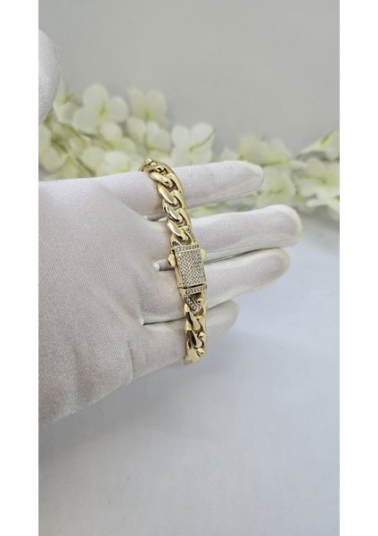 14 Ayar Altın Kaplama 1.2 cm Gurmet Model Bileklik fiyatları