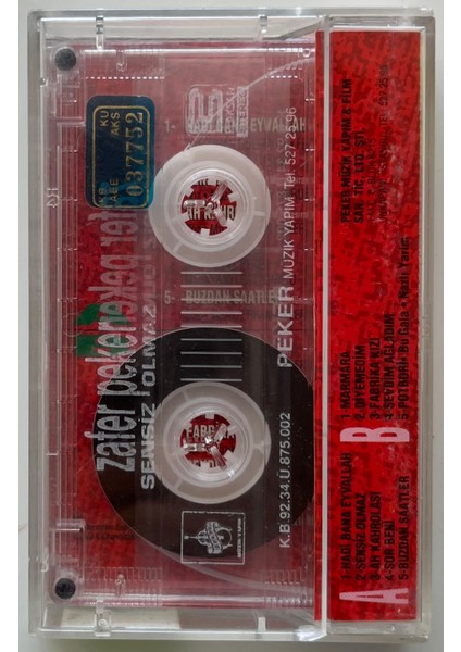 Zafer Peker Sensiz Olmaz Kaset (Orjnal Dönem Baskı Kaset) fiyatları