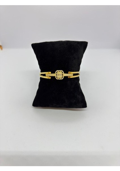 22 Ayar Altın Kaplama Baget Taşlı Özel Tasarım Kelepçe LVD565-2 modelleri