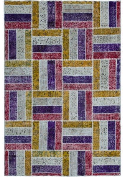 Atina Turkuaz Eskitme Yün Modern Desenli Yün Hav Toz Vermez Leke Tutmayan Salon Yolluk Mutfak El Dokuma Halı