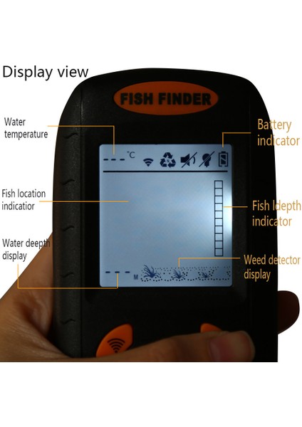 Dijital Balık Bulucu Ultrasonik Sonar GPS100MT Siyah fırsatları