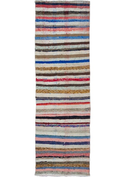 Teselya Bej Çizgili Yün Modern Desenli Yün Hav Toz Vermez Leke Tutmayan Salon Yolluk Mutfak El Dokuma Halı