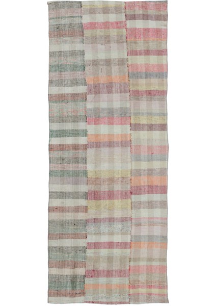 Teselya Bej Çizgili Yün Modern Desenli Yün Hav Toz Vermez Leke Tutmayan Salon Yolluk Mutfak El Dokuma Halı