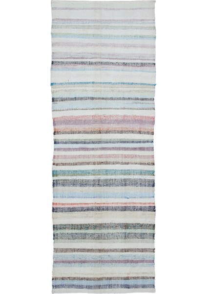 Teselya Bej Çizgili Yün Modern Desenli Yün Hav Toz Vermez Leke Tutmayan Salon Yolluk Mutfak El Dokuma Halı