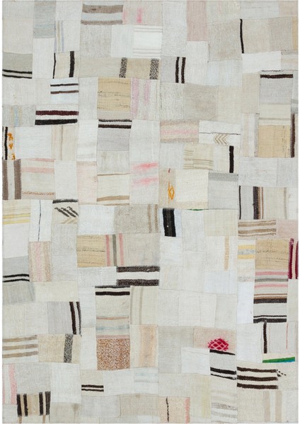 Girit Kırmızı Çizgili Yün Modern Desenli Yün Hav Toz Vermez Leke Tutmayan Salon Yolluk Mutfak El Dokuma Halı