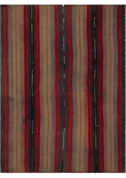 Girit Bej Çizgili Yün Modern Desenli Yün Hav Toz Vermez Leke Tutmayan Salon Yolluk Mutfak El Dokuma Halı