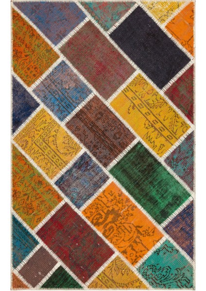 Girit Kahverengi Çizgili Yün Modern Desenli Yün Hav Toz Vermez Leke Tutmayan Salon Yolluk Mutfak El Dokuma Halı