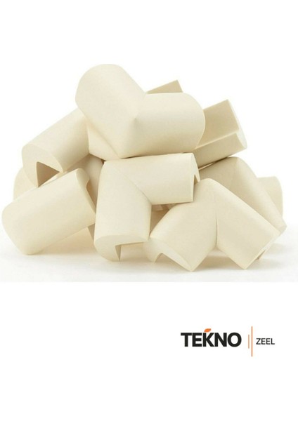 Bebek Çocuk Güvenliği Krem Kauçuk 8 Adet Masa ve Sivri Köşe Kenar Koruyucu (3m Bant Hediye)