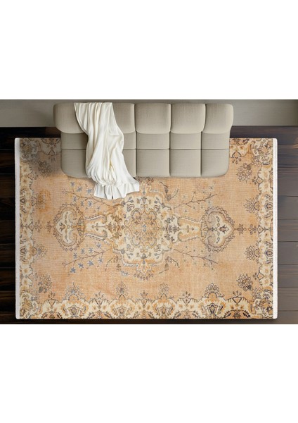 Bej Klasik Etnik Modern Desenli Pamuk Makinada Yıkanabilir Hav Toz Vermez Leke Tutmayan Kaymaz Taban Dijital Makine Baskı Salon Yolluk Mutfak Halı fiyatları