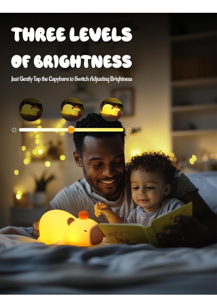 Çocuk Bebek Odası Yatan Kapibara Gece Lambası LED Işıklı Sevimli Figürlü Dokunmatik Silikon Pet fırsatları