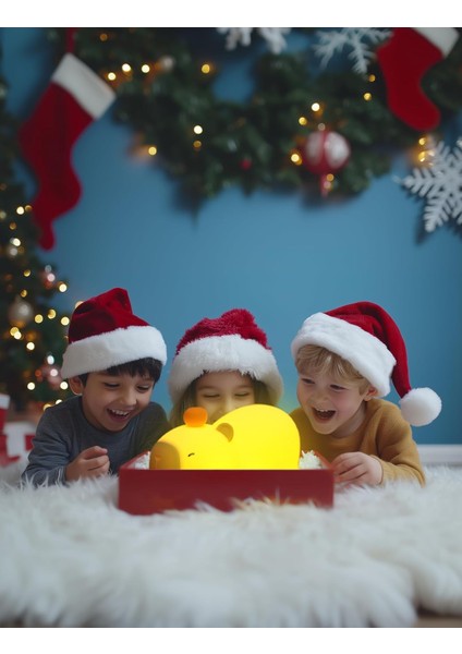 Çocuk Bebek Odası Yatan Kapibara Gece Lambası LED Işıklı Sevimli Figürlü Dokunmatik Silikon Pet