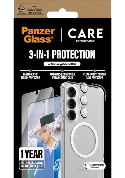 Care By Panzerglass Flagship Samsung Galaxy S25+ 3'lü Çerçeve Aparatlı Telefon Koruma Seti modelleri