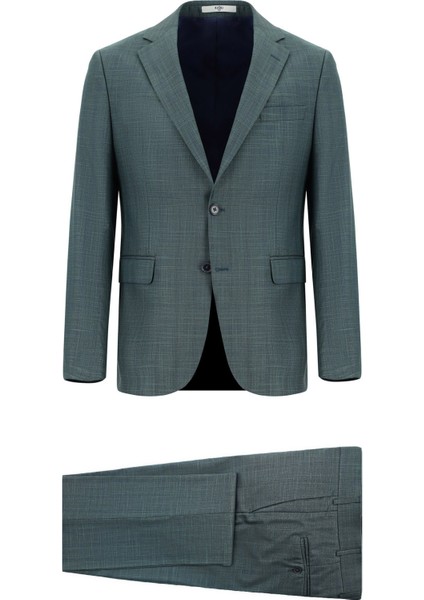 Regular Fit Klasik Ekose Takım Elbise