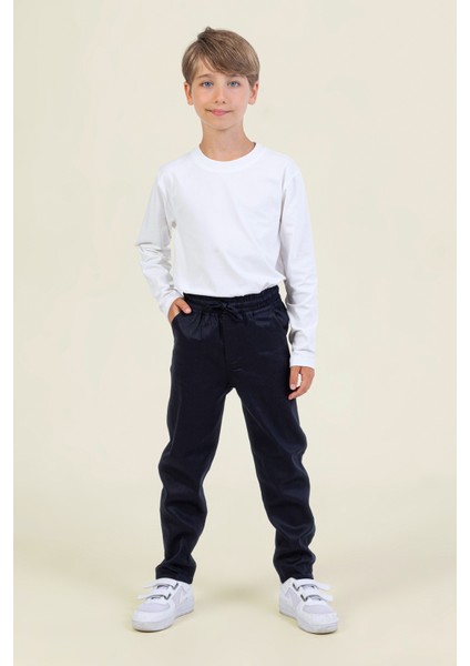 Beli Lastikli Erkek Çocuk Okul Pantolonu modelleri