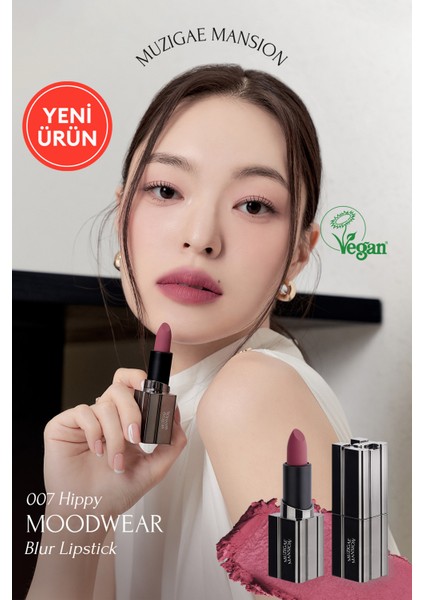 Pürüzsüz Görünüm Sunan Kadifemsi Ruj Muzıgae Mansıon Moodwear Blur Lipstick (007 Hippy)