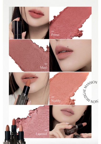 Pürüzsüz Görünüm Sunan Kadifemsi Ruj Muzıgae Mansıon Moodwear Blur Lipstick (007 Hippy) fırsatları