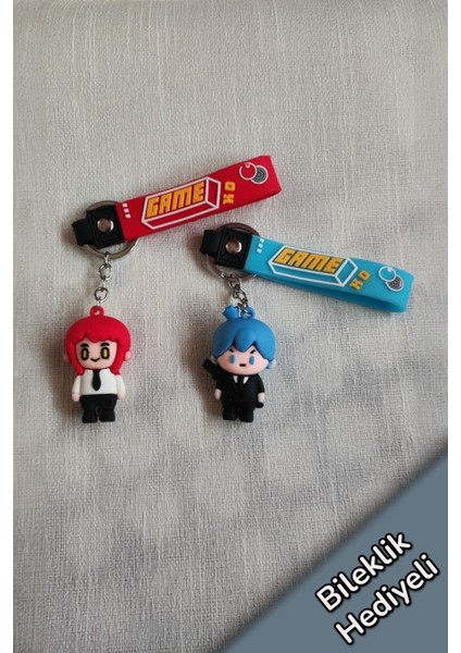 Chainsaw Man Japon Anime Makima Veaki Hayakawa Figür Anahtarlık Çanta Aksesuarı 2 Adet