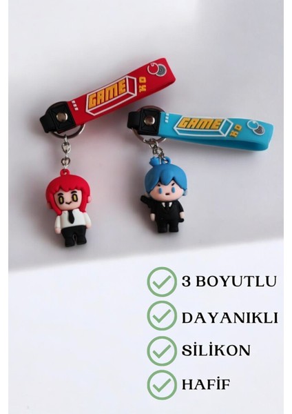 Chainsaw Man Japon Anime Makima Veaki Hayakawa Figür Anahtarlık Çanta Aksesuarı 2 Adet fiyatları