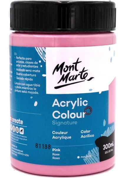 mm Akrilik Renkli Boya Signature 300ML - Pink