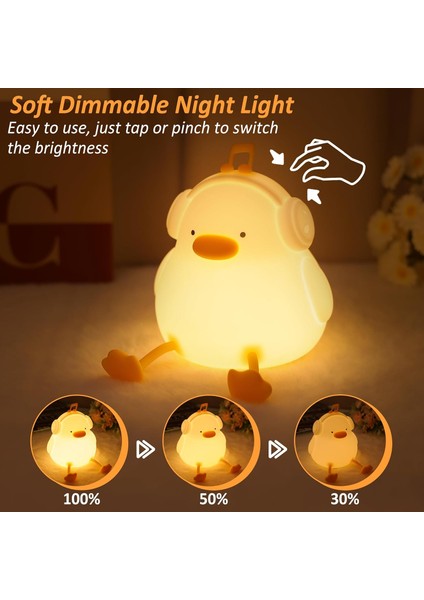 Çocuk Bebek Odası Kulaklık Figür Gece Lambası LED Işıklı Sevimli Figürlü Dokunmatik Silikon Şarjlı fiyatları