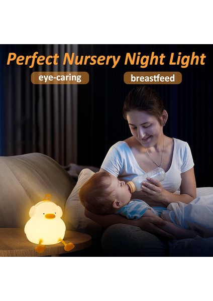 Çocuk Bebek Odası Kulaklık Figür Gece Lambası LED Işıklı Sevimli Figürlü Dokunmatik Silikon Şarjlı