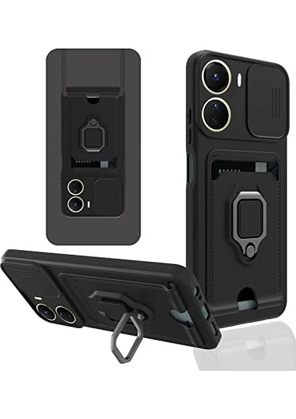Vivo Y22S Kılıf Ipli Lens Sürgülü Yüzüklü Kartvizitli Silikon Zuma modelleri