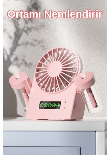 Taşınabilir Masaüstü Su Hazneli USB Şarjlı 4 Kademe Fan Vantilatör Soğutucu F8 fiyatları
