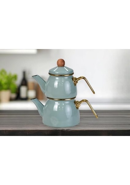 Home Soft Green Mini Model Emaye Çaydanlık modelleri