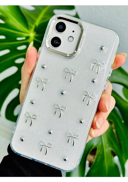 Aksesuar Iphone 12 ve 12 Pro Uyumlu Mini Fiyonk Tasarım Oyuncaklı Esnek Silikon Kılıf - Minifiyonk