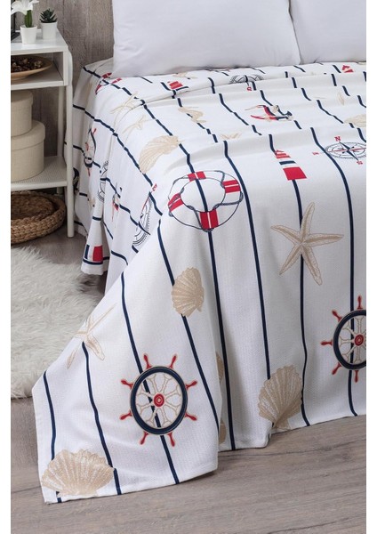 Lastikli Tek Kişilik Pike Yatak Örtüsü 170 x 230 Kırmızı