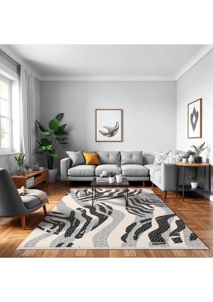 Modern Gri Pamuk Dikdörtgen Modern Desenli Pamuk Makinada Yıkanabilir Hav Toz Vermez Leke Tutmayan Kaymaz Taban Dijital Makine Baskı Salon Yolluk Mutfak Halı modelleri